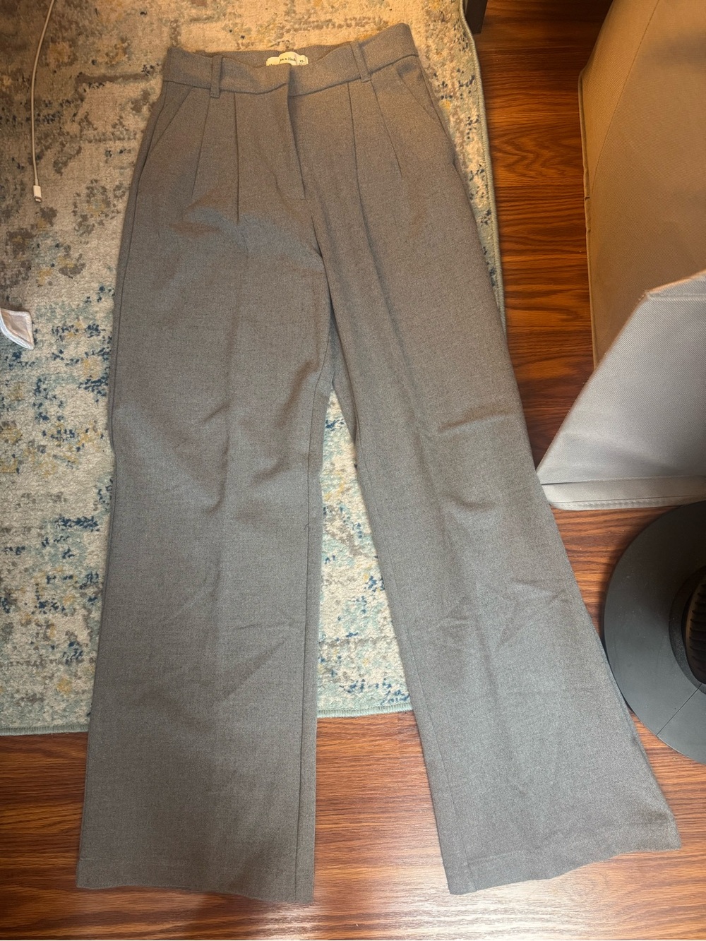 Abercrombie Sloane wide leg pants size XS in heather gray - Picture 2 of 4